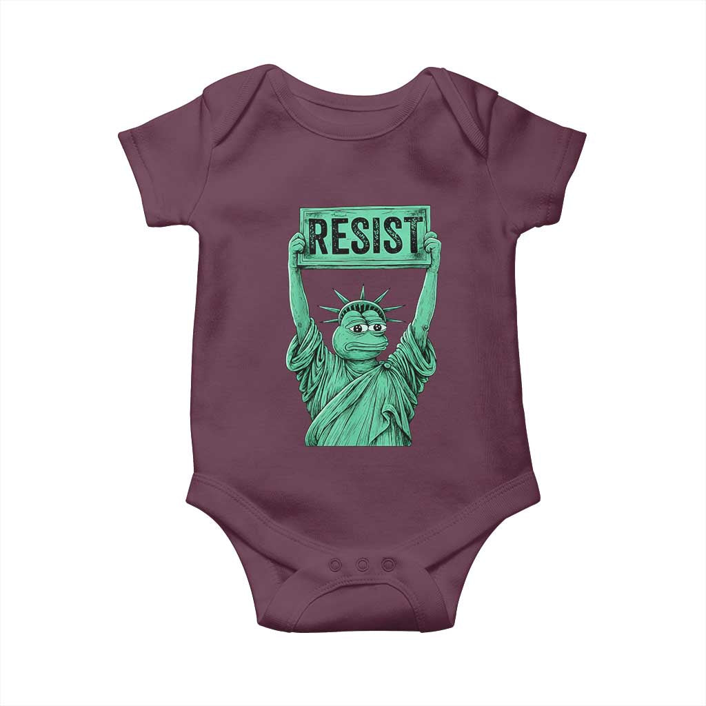 Funny Liberty Frog Meme Resist Baby Onesie Portland Frogs Protest Freedom Fighter - Wonder Print Shop