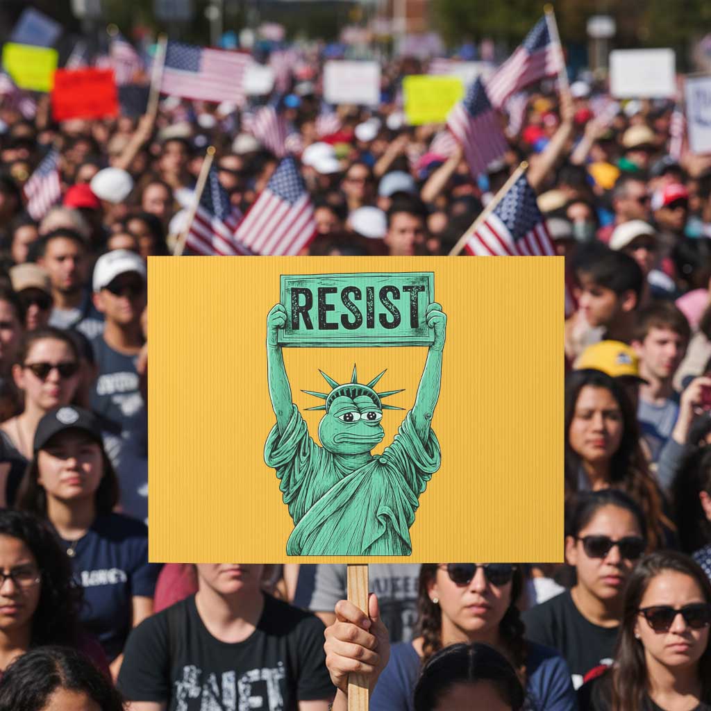 Funny Liberty Frog Meme Resist Protest Sign Portland Frogs Protest Freedom Fighter - Wonder Print Shop