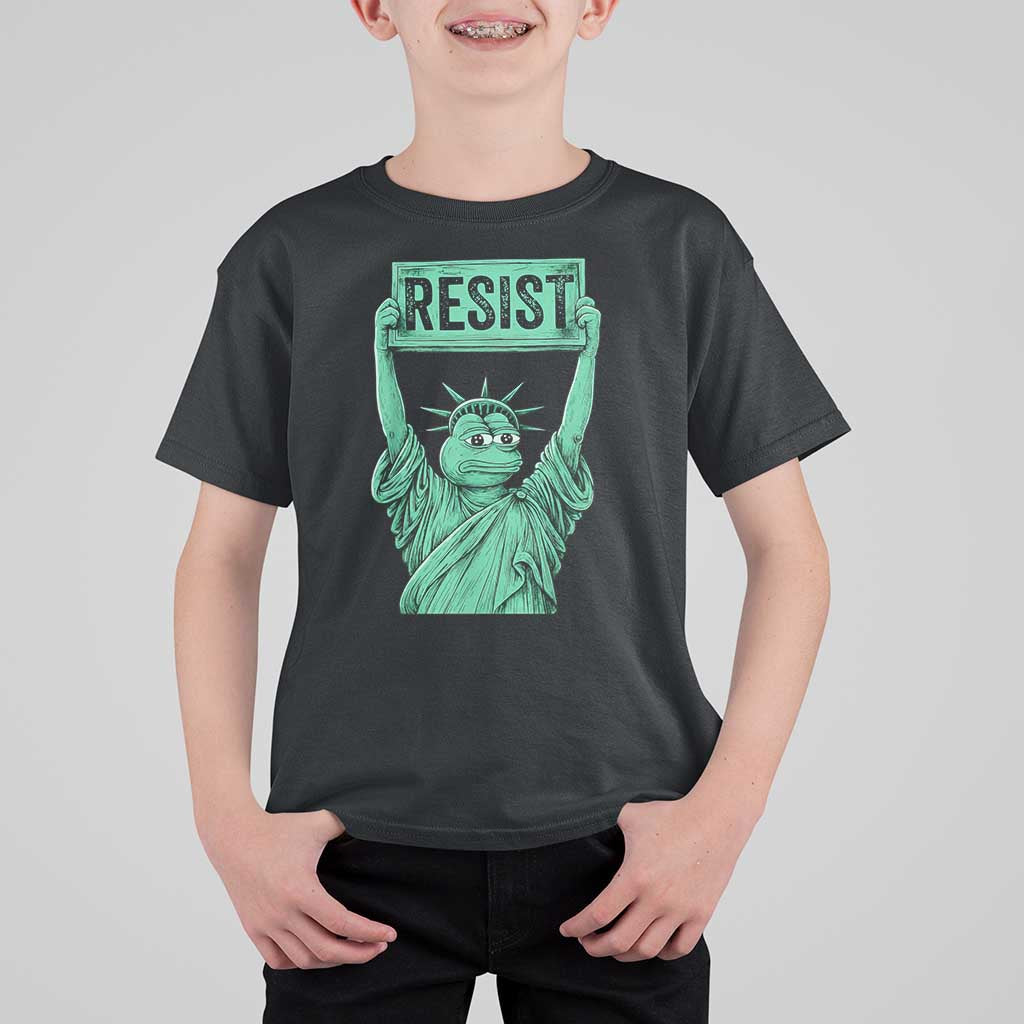 Funny Liberty Frog Meme Resist T Shirt For Kid Portland Frogs Protest Freedom Fighter - Wonder Print Shop