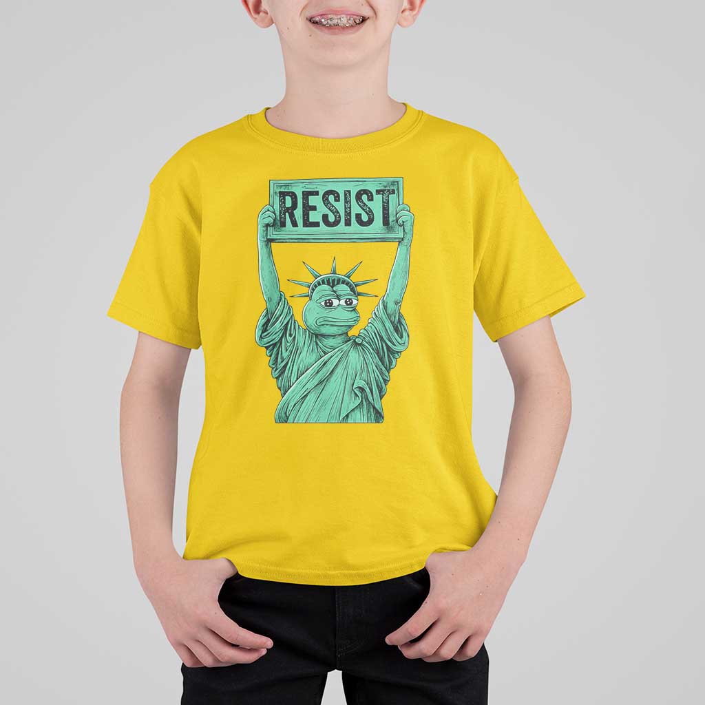 Funny Liberty Frog Meme Resist T Shirt For Kid Portland Frogs Protest Freedom Fighter - Wonder Print Shop