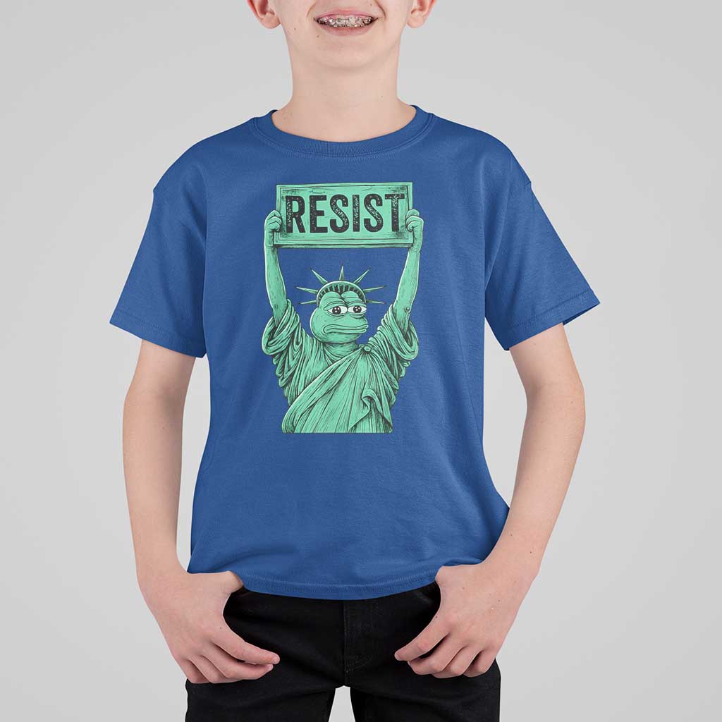Funny Liberty Frog Meme Resist T Shirt For Kid Portland Frogs Protest Freedom Fighter - Wonder Print Shop
