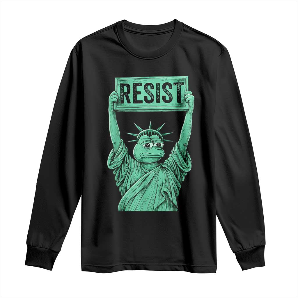 Funny Liberty Frog Meme Resist Long Sleeve Shirt Portland Frogs Protest Freedom Fighter - Wonder Print Shop