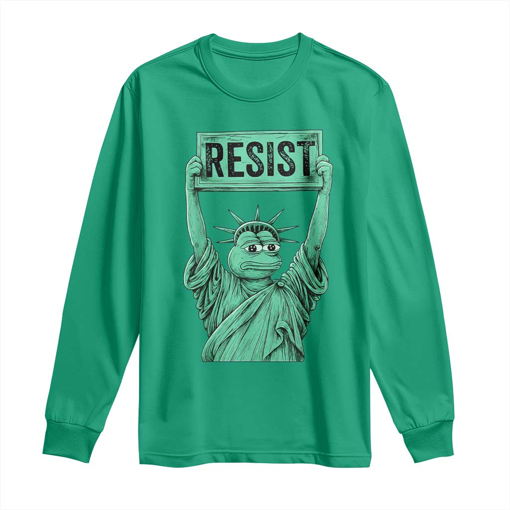 Funny Liberty Frog Meme Resist Long Sleeve Shirt Portland Frogs Protest Freedom Fighter - Wonder Print Shop