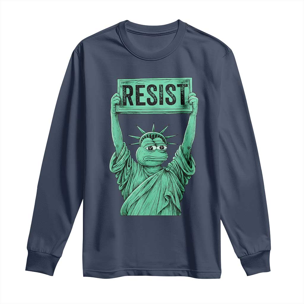 Funny Liberty Frog Meme Resist Long Sleeve Shirt Portland Frogs Protest Freedom Fighter - Wonder Print Shop