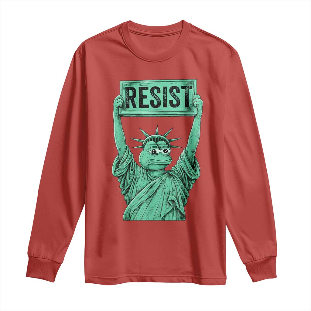 Funny Liberty Frog Meme Resist Long Sleeve Shirt Portland Frogs Protest Freedom Fighter - Wonder Print Shop