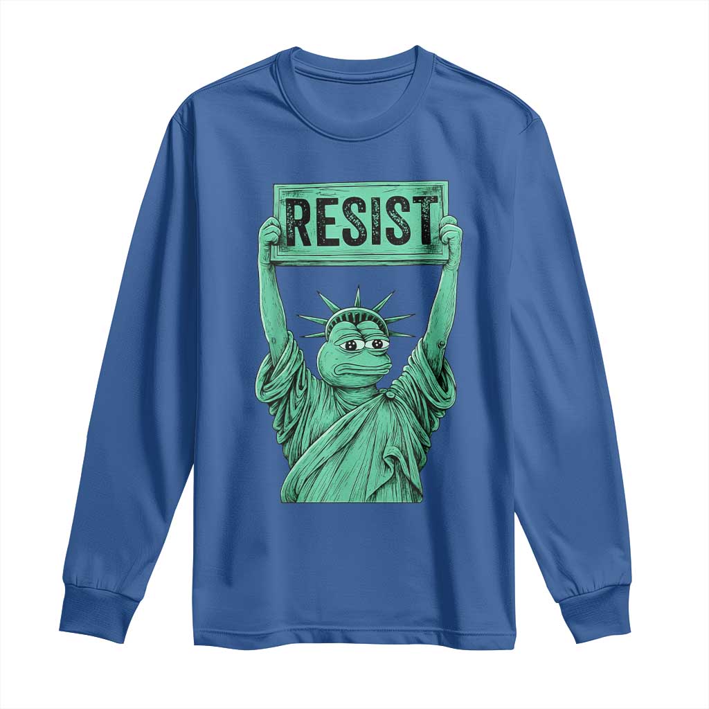 Funny Liberty Frog Meme Resist Long Sleeve Shirt Portland Frogs Protest Freedom Fighter - Wonder Print Shop