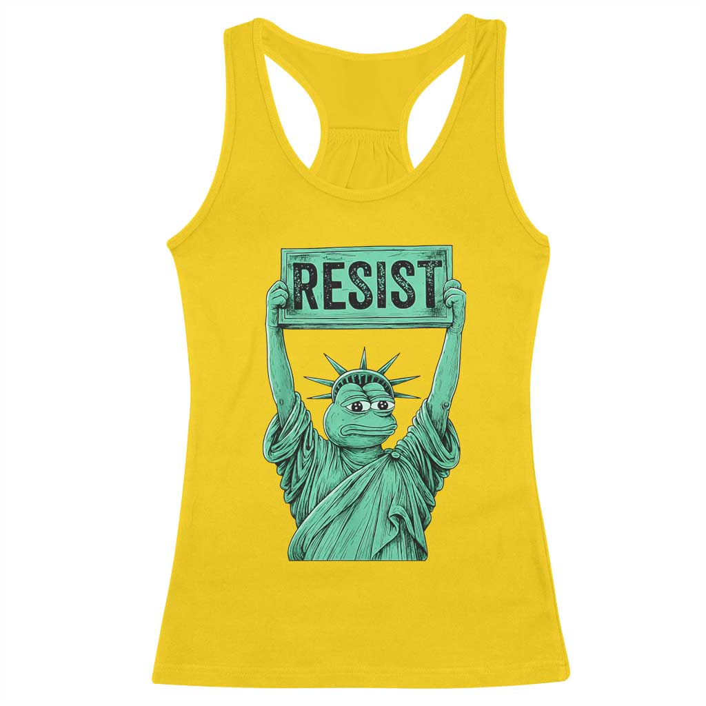 Funny Liberty Frog Meme Resist Racerback Tank Top Portland Frogs Protest Freedom Fighter - Wonder Print Shop