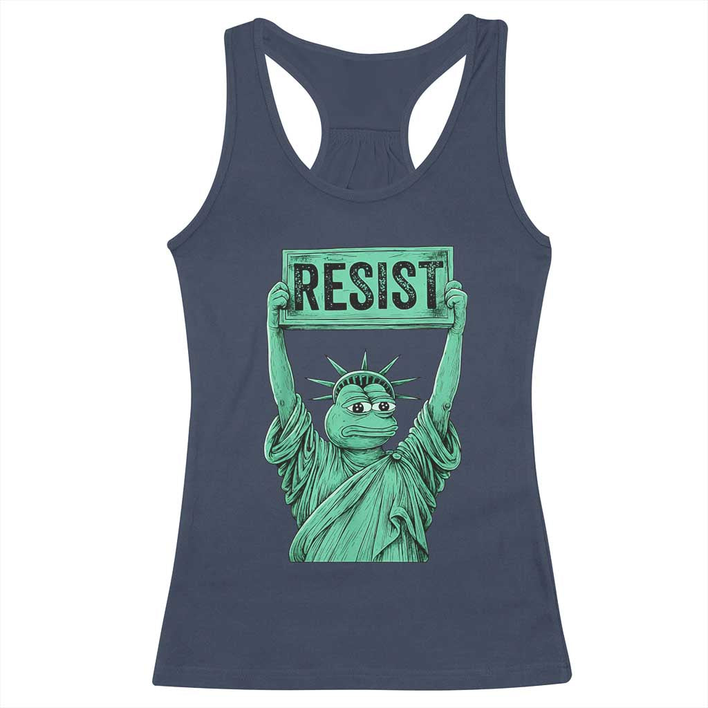 Funny Liberty Frog Meme Resist Racerback Tank Top Portland Frogs Protest Freedom Fighter - Wonder Print Shop