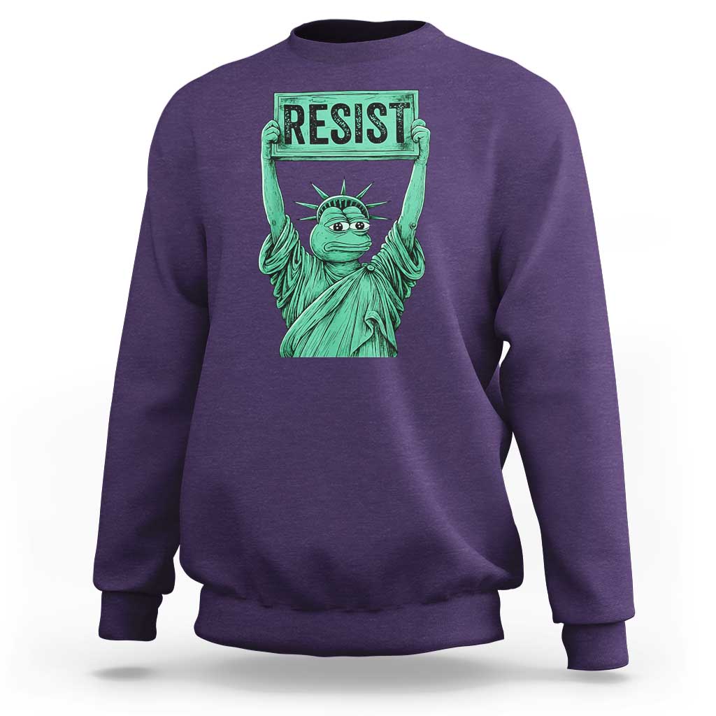 Funny Liberty Frog Meme Resist Sweatshirt Portland Frogs Protest Freedom Fighter - Wonder Print Shop