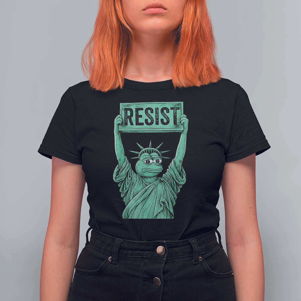 Funny Liberty Frog Meme Resist T Shirt For Women Portland Frogs Protest Freedom Fighter - Wonder Print Shop