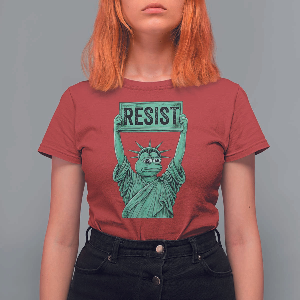 Funny Liberty Frog Meme Resist T Shirt For Women Portland Frogs Protest Freedom Fighter - Wonder Print Shop
