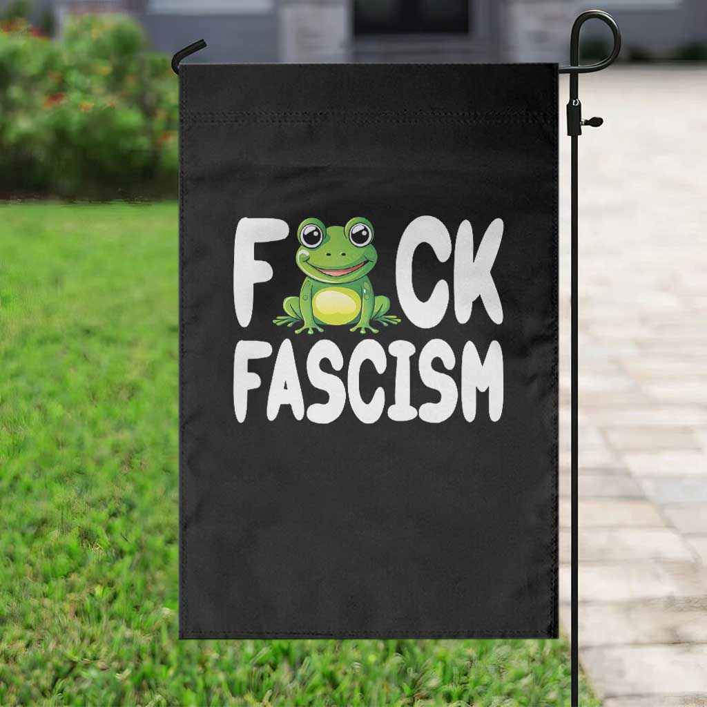 Funny Frog Fck Fascism Garden Flag Resist Protest Human Rights - Wonder Print Shop
