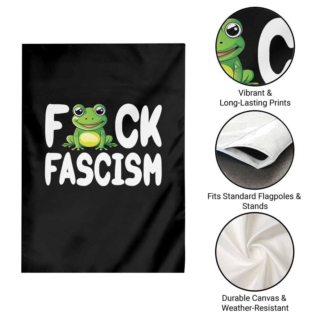 Funny Frog Fck Fascism Garden Flag Resist Protest Human Rights - Wonder Print Shop