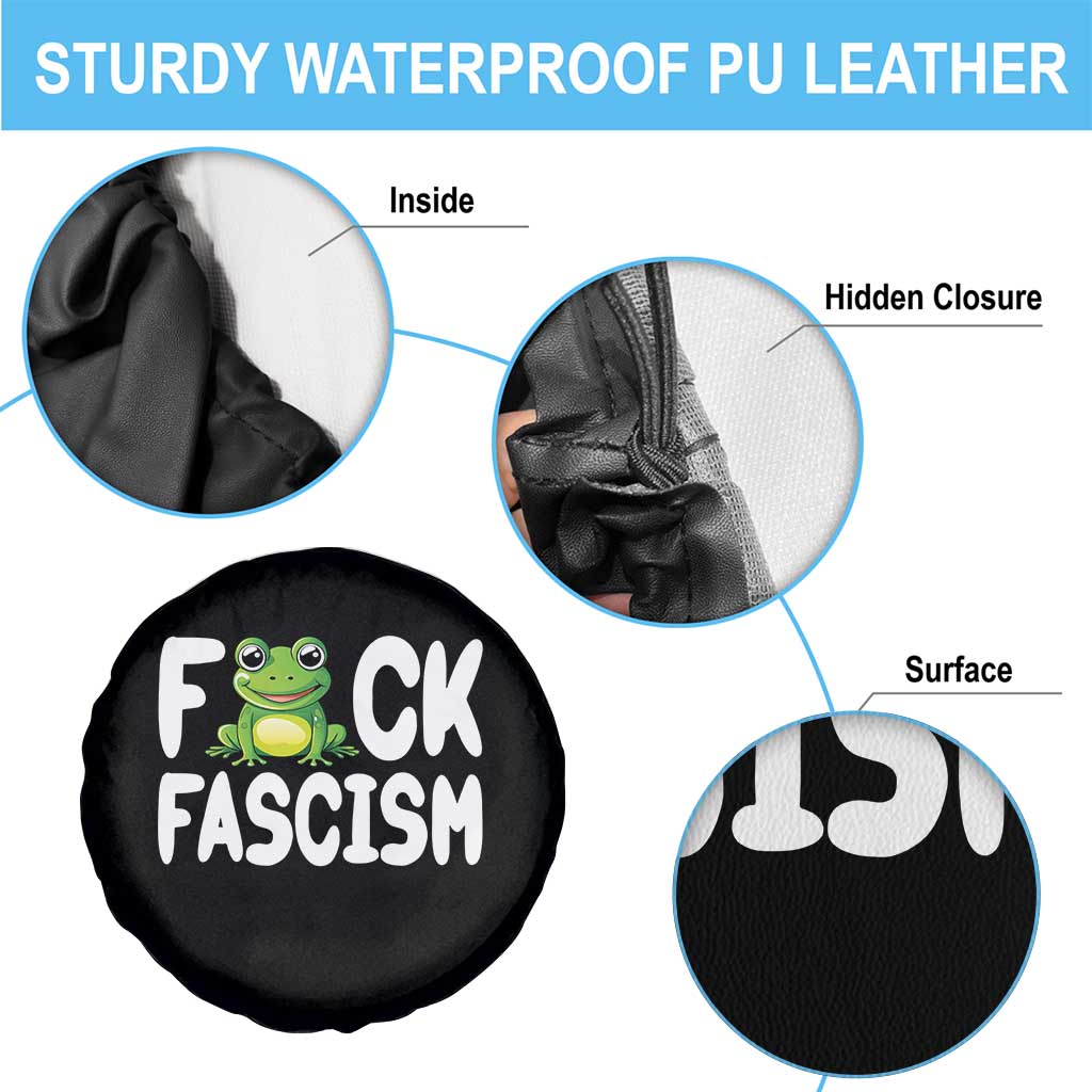 Funny Frog Fck Fascism Spare Tire Cover Resist Protest Human Rights - Wonder Print Shop