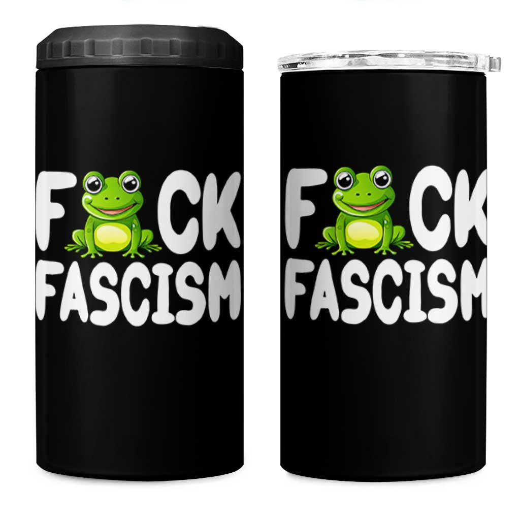 Funny Frog Fck Fascism 4 in 1 Can Cooler Tumbler Resist Protest Human Rights - Wonder Print Shop