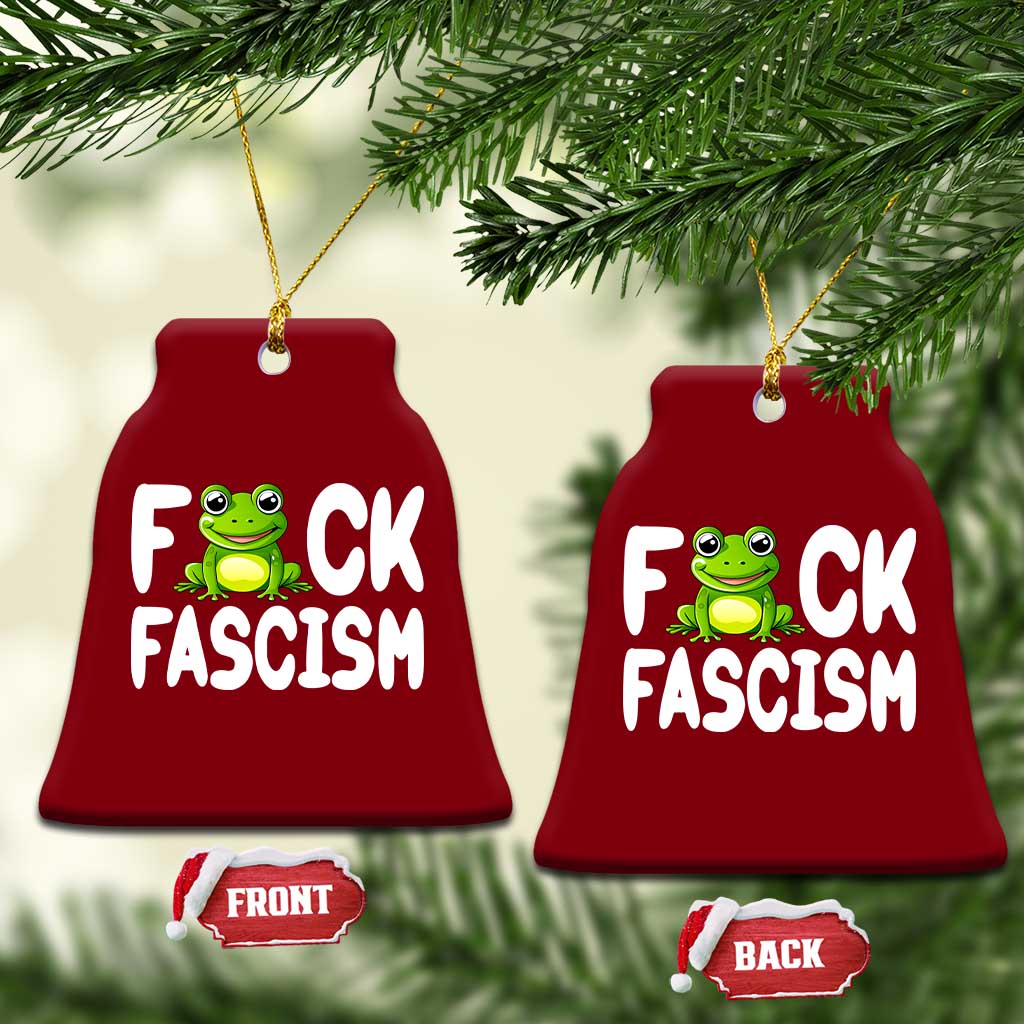 Funny Frog Fck Fascism Ceramic Ornament Resist Protest Human Rights - Wonder Print Shop