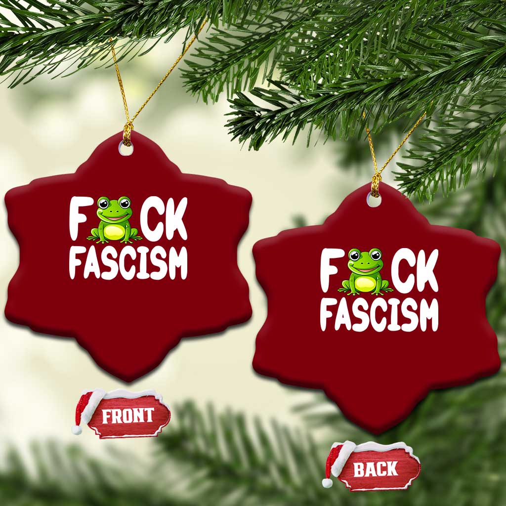 Funny Frog Fck Fascism Ceramic Ornament Resist Protest Human Rights - Wonder Print Shop