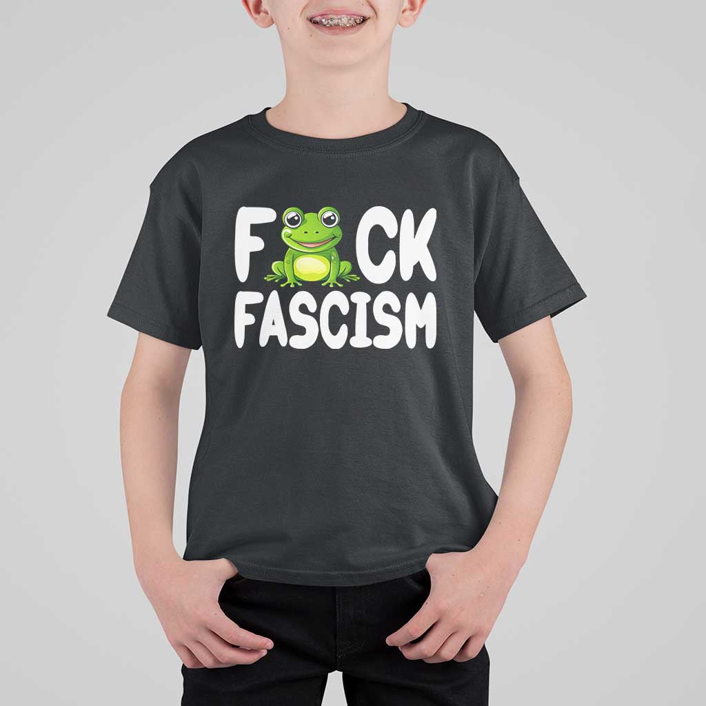 Funny Frog Fck Fascism T Shirt For Kid Resist Protest Human Rights - Wonder Print Shop