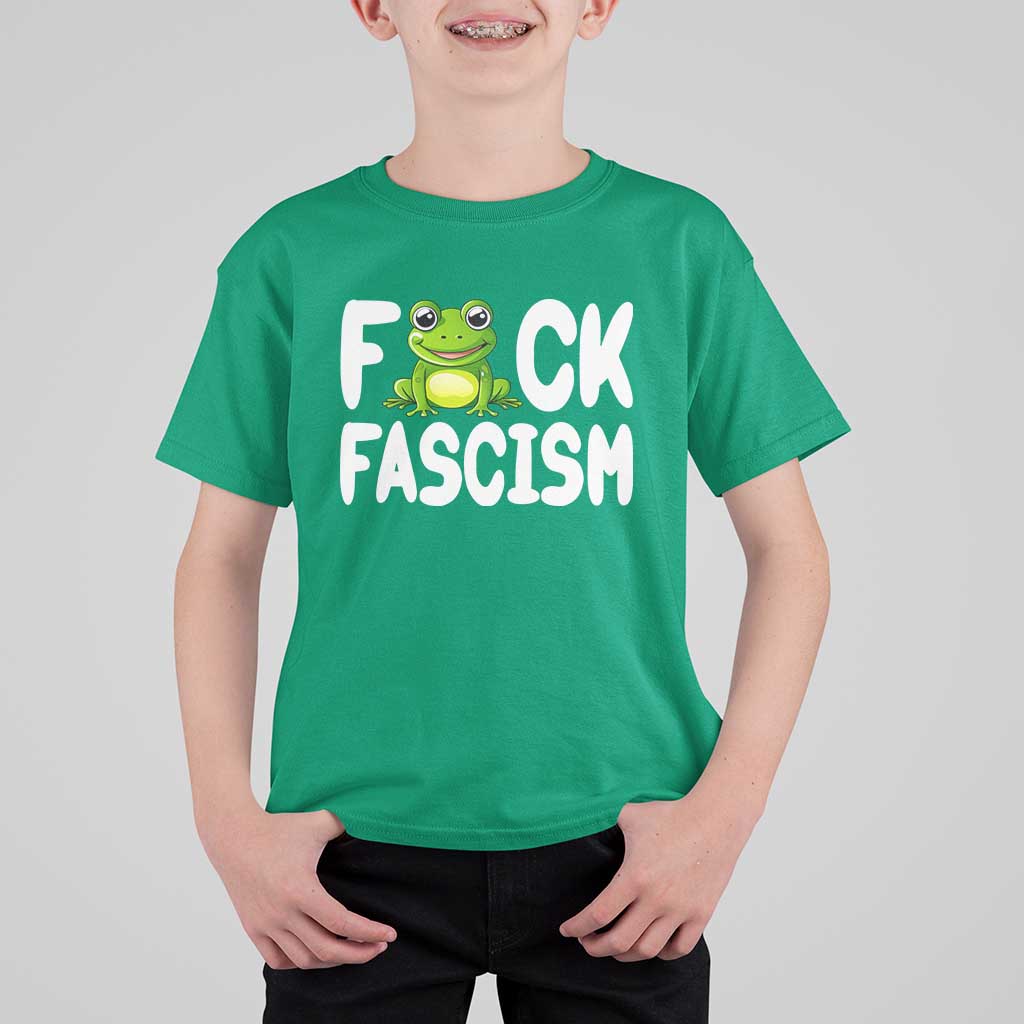Funny Frog Fck Fascism T Shirt For Kid Resist Protest Human Rights - Wonder Print Shop