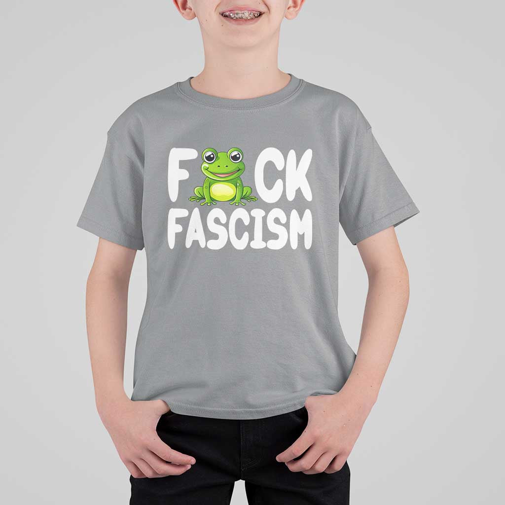 Funny Frog Fck Fascism T Shirt For Kid Resist Protest Human Rights - Wonder Print Shop