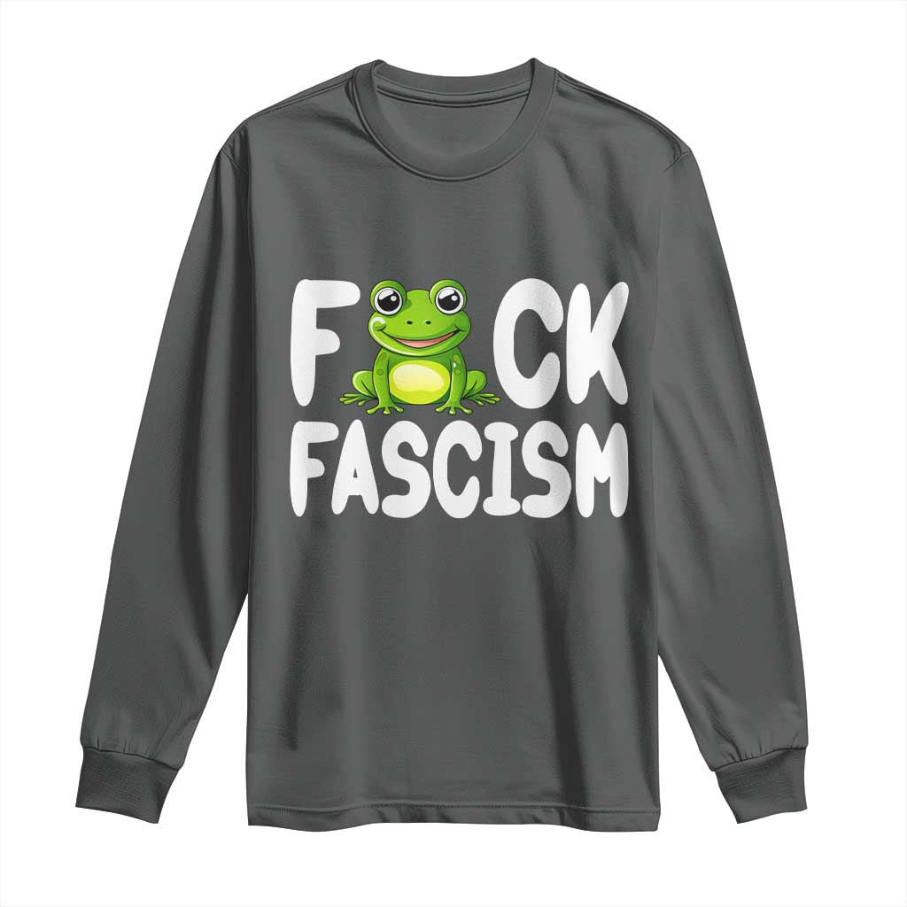 Funny Frog Fck Fascism Long Sleeve Shirt Resist Protest Human Rights - Wonder Print Shop