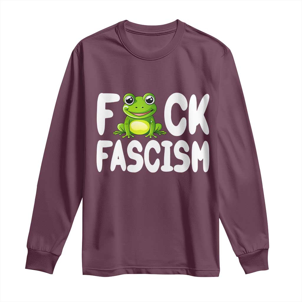 Funny Frog Fck Fascism Long Sleeve Shirt Resist Protest Human Rights - Wonder Print Shop