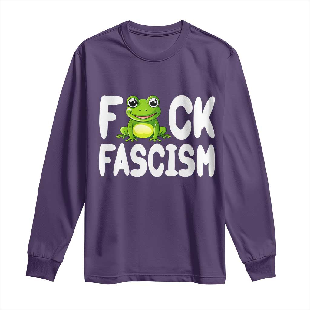 Funny Frog Fck Fascism Long Sleeve Shirt Resist Protest Human Rights - Wonder Print Shop