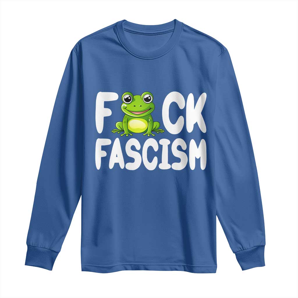 Funny Frog Fck Fascism Long Sleeve Shirt Resist Protest Human Rights - Wonder Print Shop