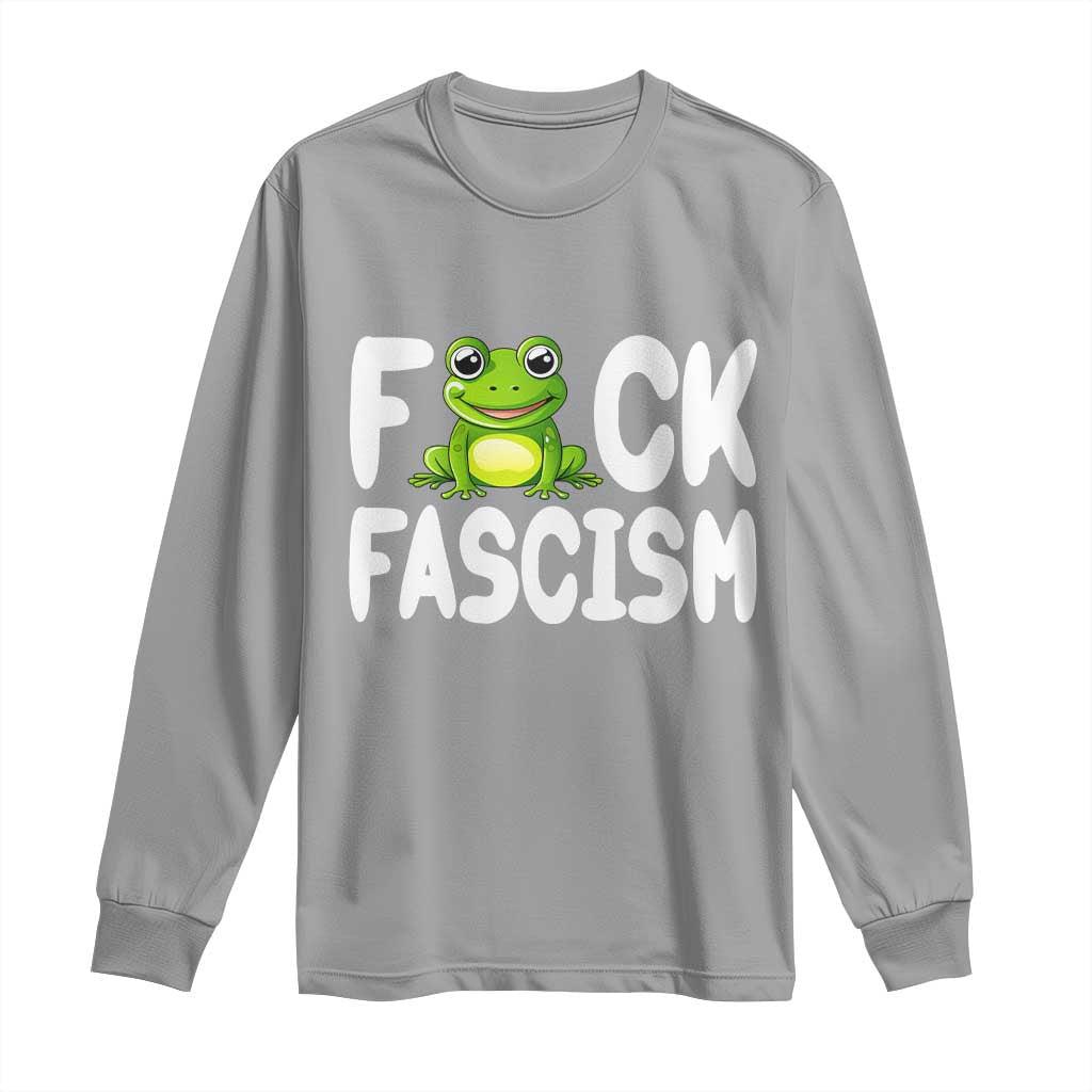 Funny Frog Fck Fascism Long Sleeve Shirt Resist Protest Human Rights - Wonder Print Shop