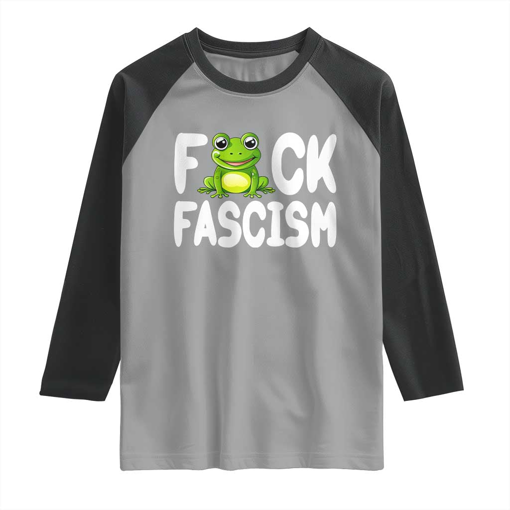 Funny Frog Fck Fascism Raglan Shirt Resist Protest Human Rights - Wonder Print Shop