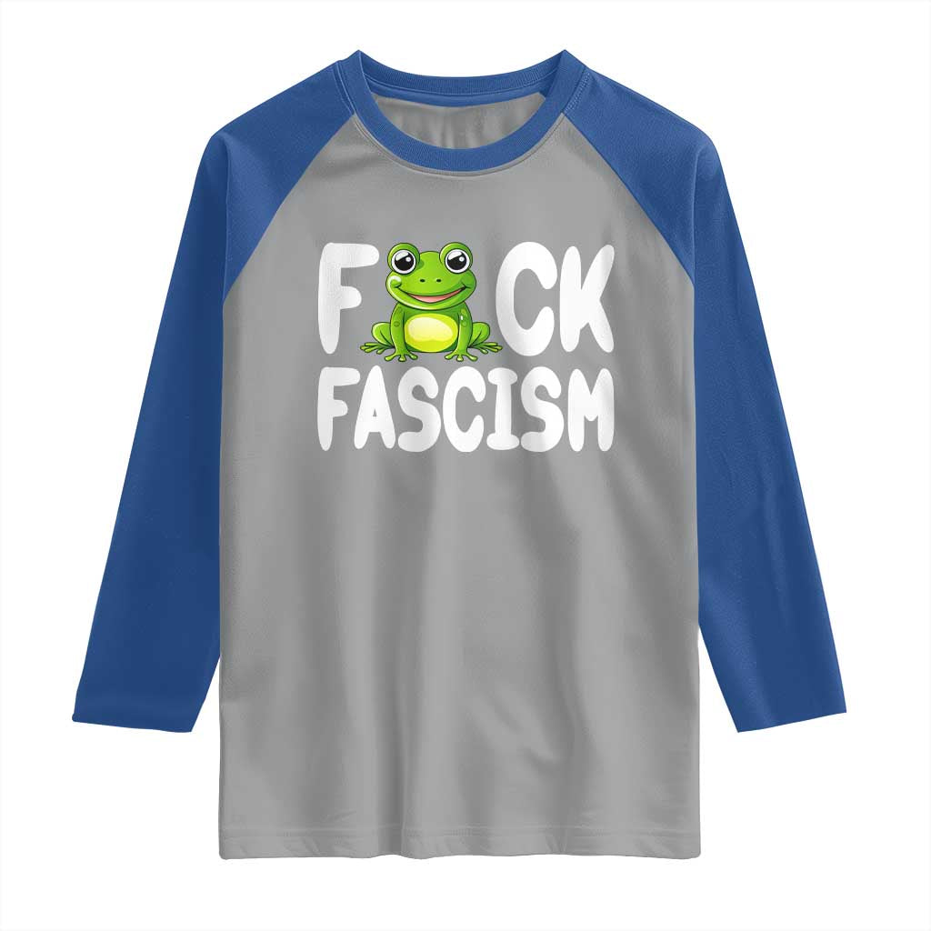 Funny Frog Fck Fascism Raglan Shirt Resist Protest Human Rights - Wonder Print Shop