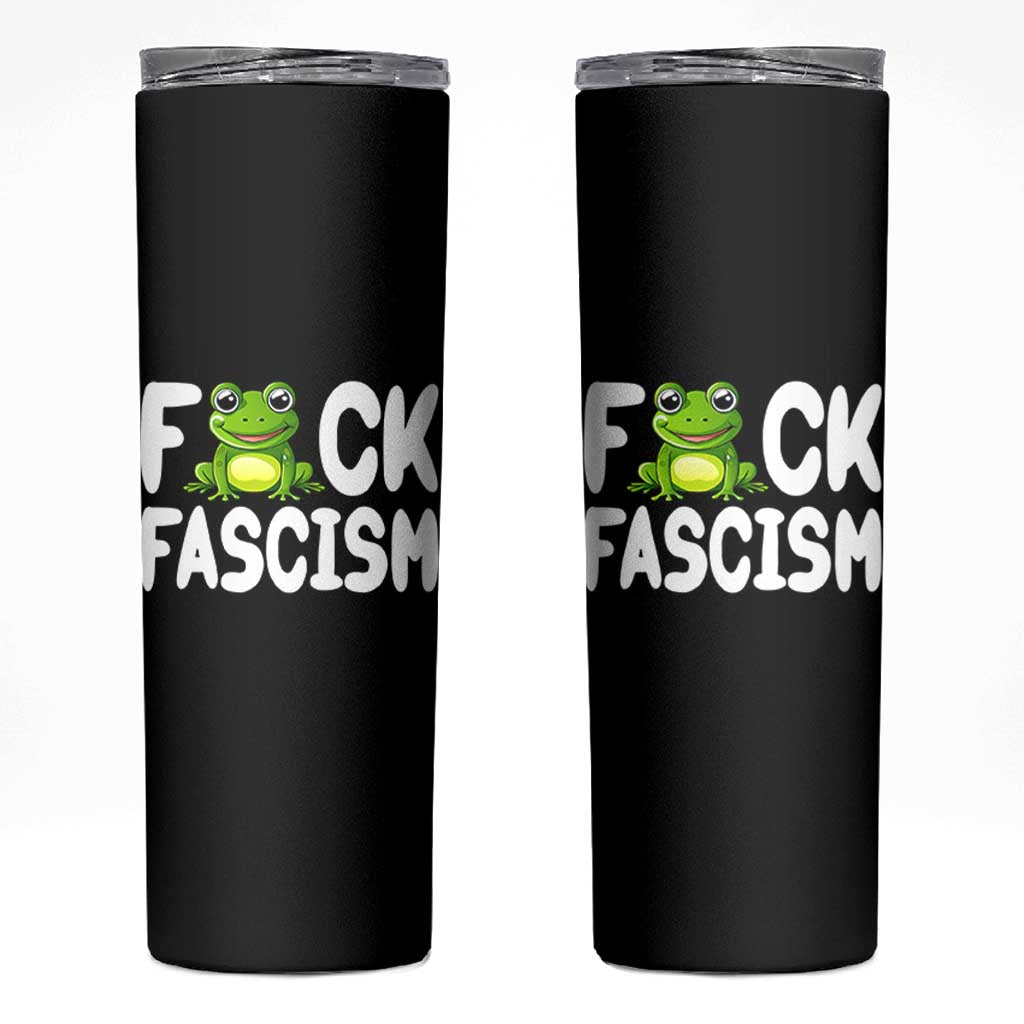 Funny Frog Fck Fascism Skinny Tumbler Resist Protest Human Rights - Wonder Print Shop
