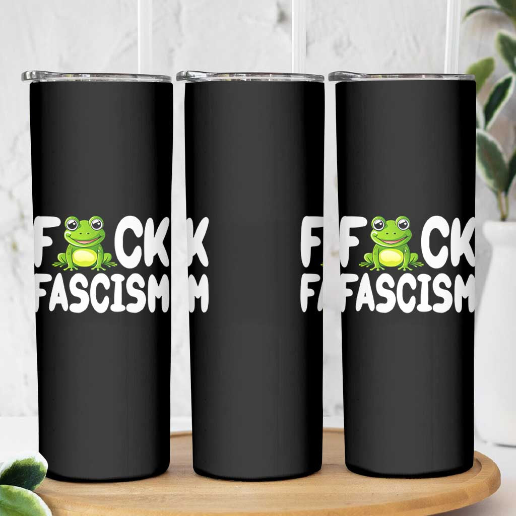 Funny Frog Fck Fascism Skinny Tumbler Resist Protest Human Rights - Wonder Print Shop