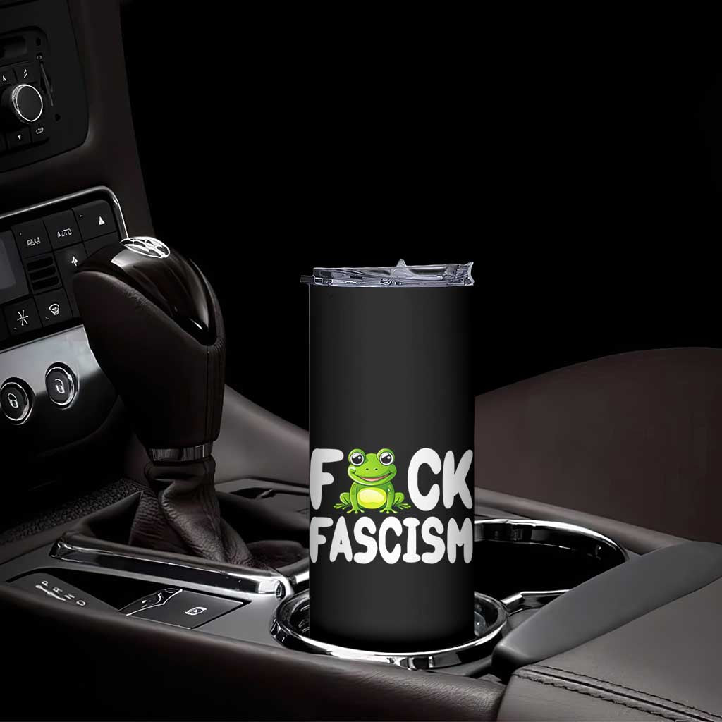 Funny Frog Fck Fascism Skinny Tumbler Resist Protest Human Rights - Wonder Print Shop