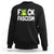 Funny Frog Fck Fascism Sweatshirt Resist Protest Human Rights - Wonder Print Shop