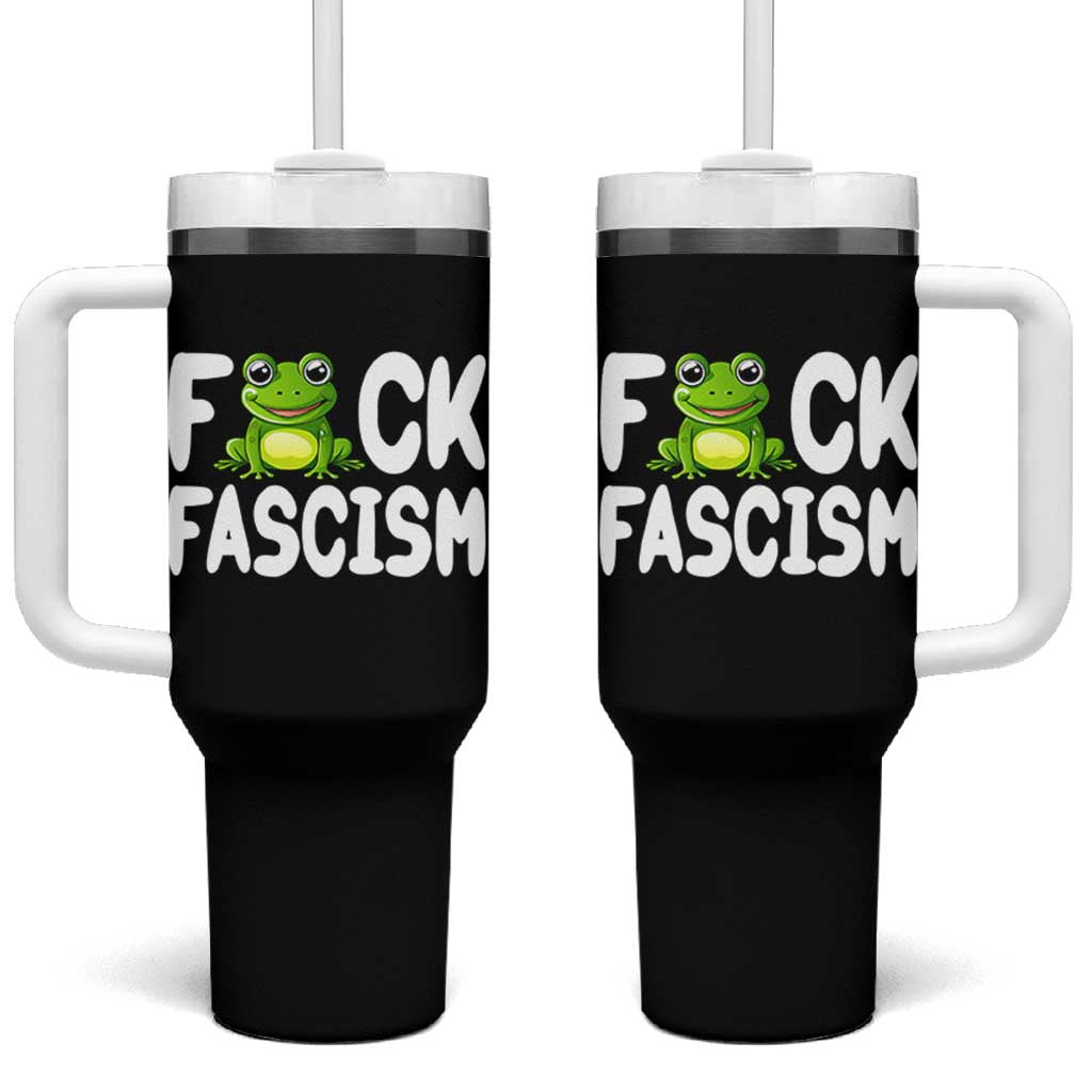 Funny Frog Fck Fascism Tumbler With Handle Resist Protest Human Rights - Wonder Print Shop