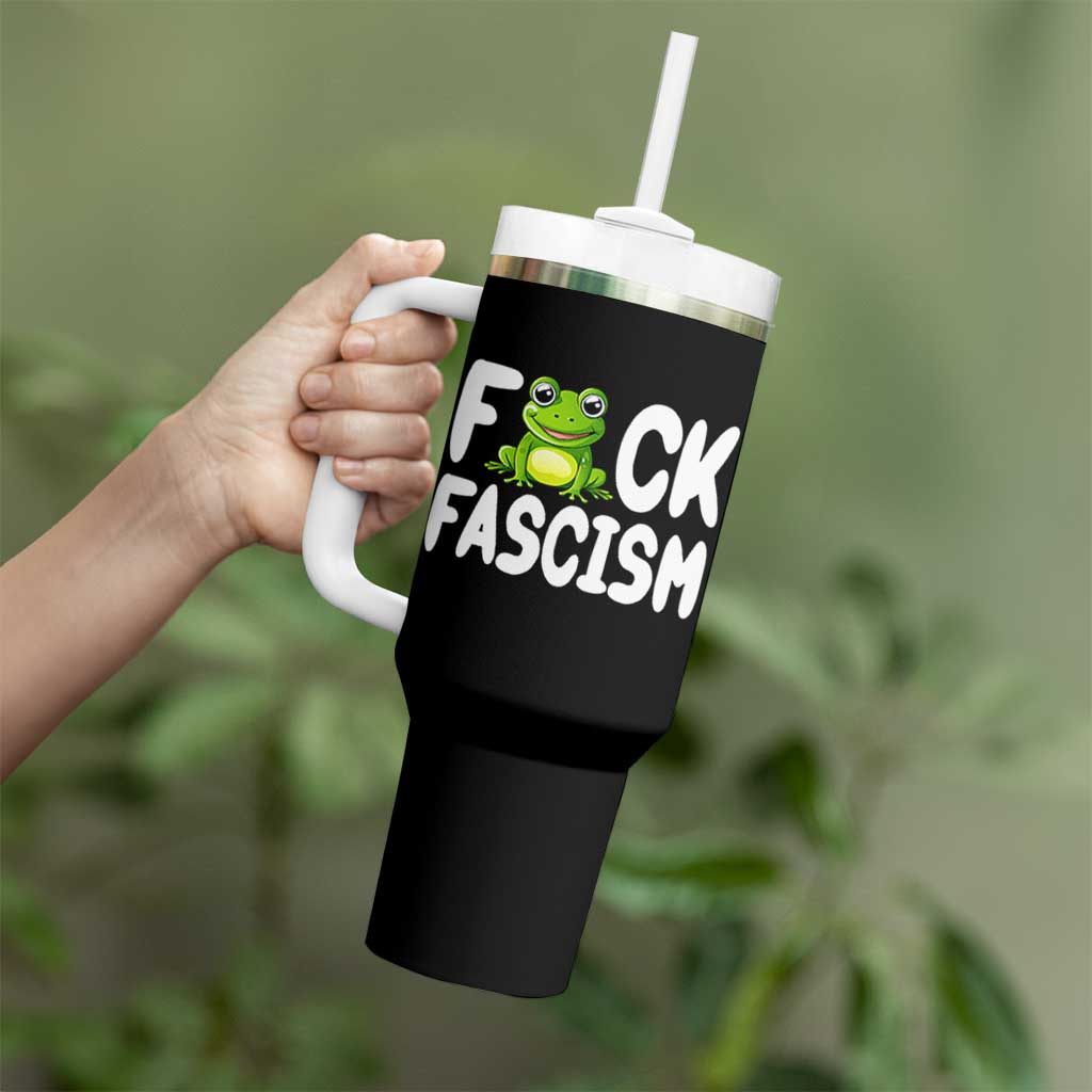 Funny Frog Fck Fascism Tumbler With Handle Resist Protest Human Rights - Wonder Print Shop