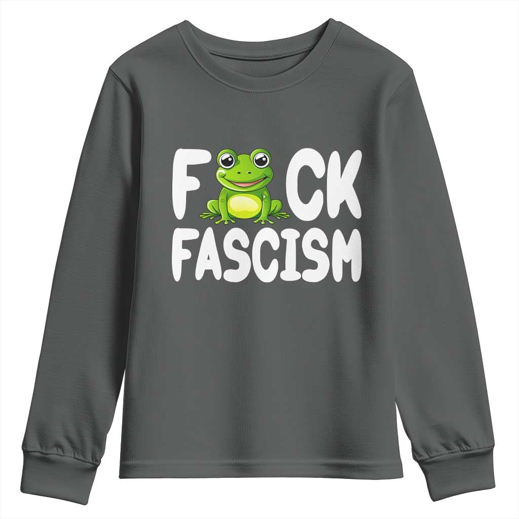 Funny Frog Fck Fascism Youth Sweatshirt Resist Protest Human Rights - Wonder Print Shop