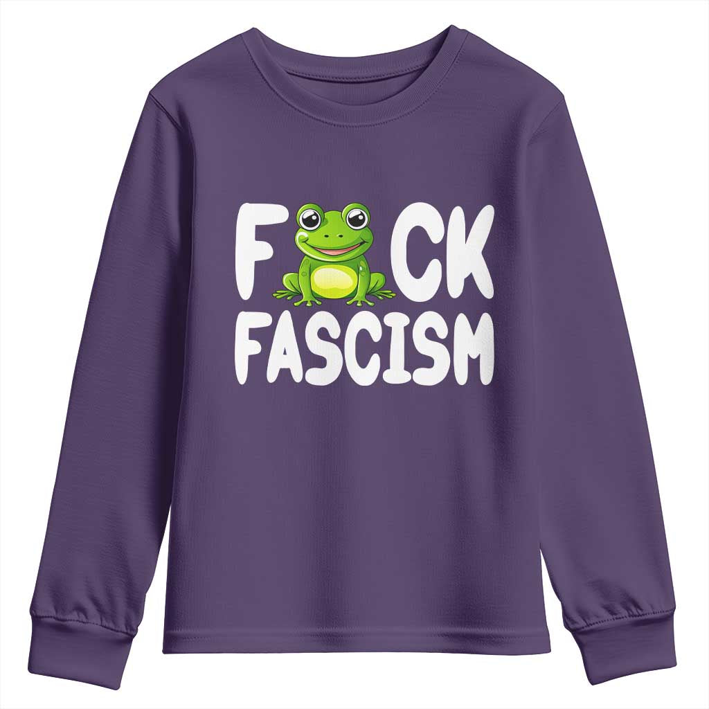 Funny Frog Fck Fascism Youth Sweatshirt Resist Protest Human Rights - Wonder Print Shop