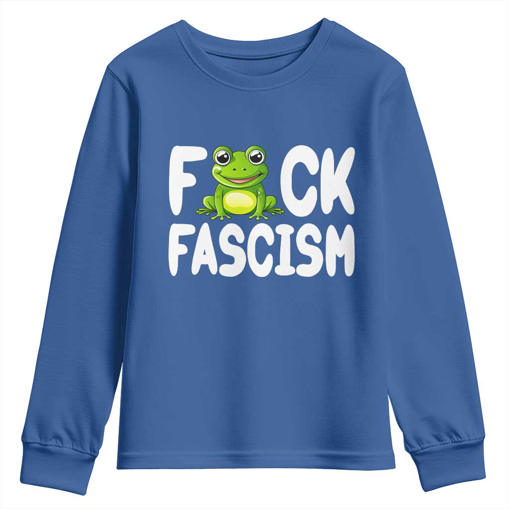 Funny Frog Fck Fascism Youth Sweatshirt Resist Protest Human Rights - Wonder Print Shop