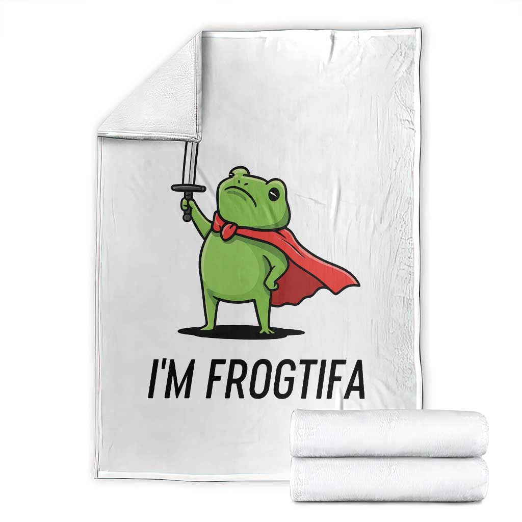 Funny Huzzah Frog Throw Blanket Im Frogtifa Knight Resist Protest - Wonder Print Shop