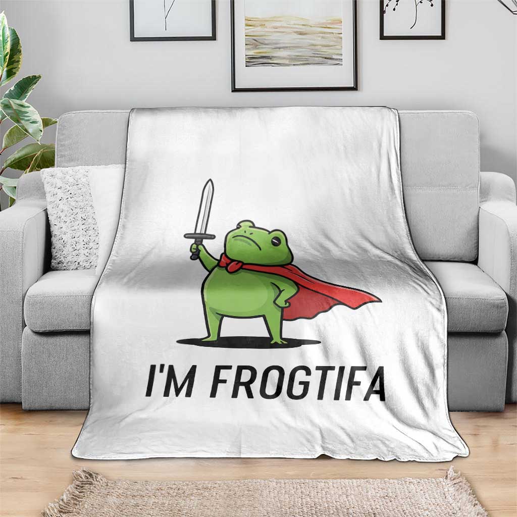Funny Huzzah Frog Throw Blanket Im Frogtifa Knight Resist Protest - Wonder Print Shop