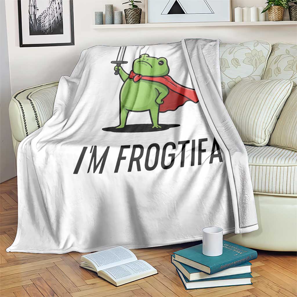 Funny Huzzah Frog Throw Blanket Im Frogtifa Knight Resist Protest - Wonder Print Shop