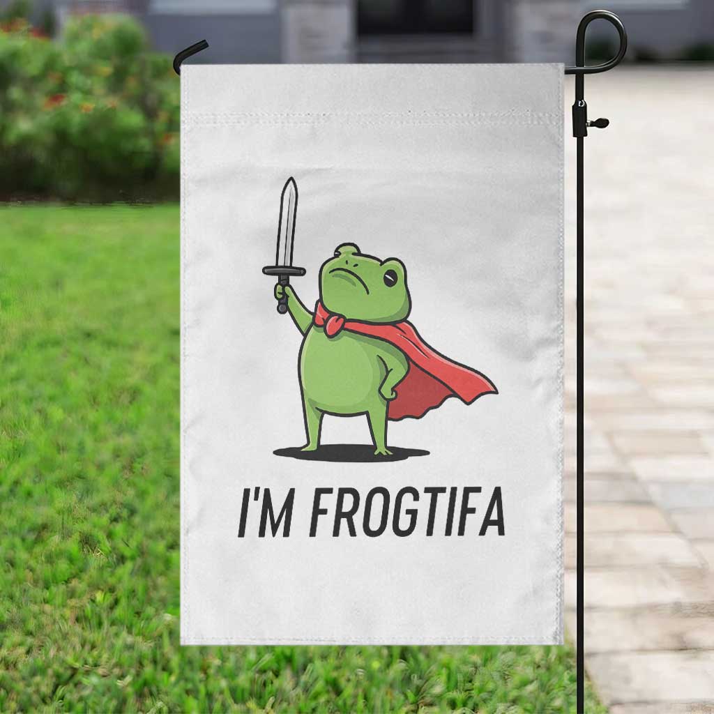 Funny Huzzah Frog Garden Flag Im Frogtifa Knight Resist Protest - Wonder Print Shop