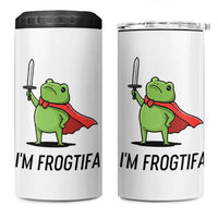 Funny Huzzah Frog 4 in 1 Can Cooler Tumbler Im Frogtifa Knight Resist Protest - Wonder Print Shop