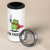 Funny Huzzah Frog 4 in 1 Can Cooler Tumbler Im Frogtifa Knight Resist Protest - Wonder Print Shop