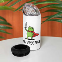 Funny Huzzah Frog 4 in 1 Can Cooler Tumbler Im Frogtifa Knight Resist Protest - Wonder Print Shop