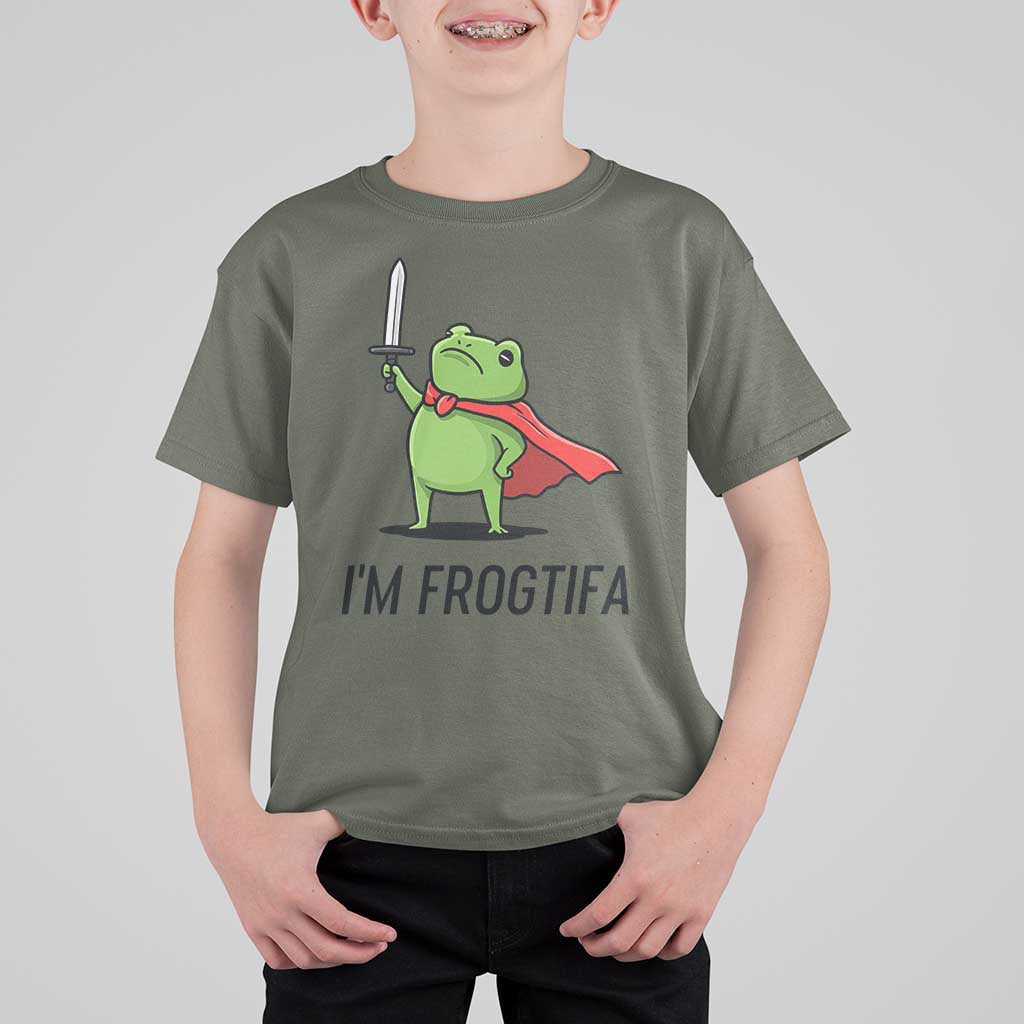 Funny Huzzah Frog T Shirt For Kid Im Frogtifa Knight Resist Protest - Wonder Print Shop