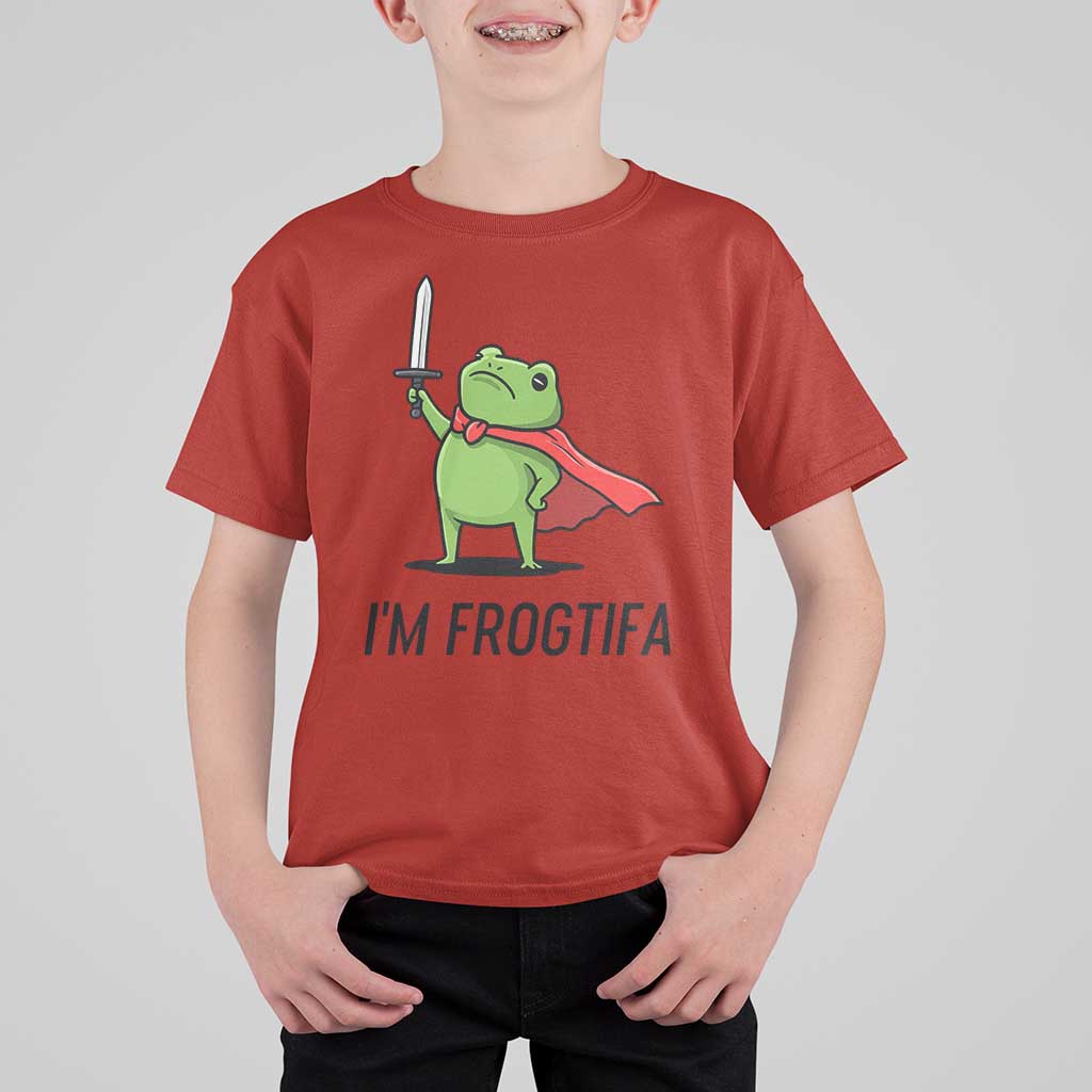 Funny Huzzah Frog T Shirt For Kid Im Frogtifa Knight Resist Protest - Wonder Print Shop