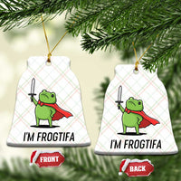 Funny Huzzah Frog Ceramic Ornament Im Frogtifa Knight Resist Protest - Wonder Print Shop